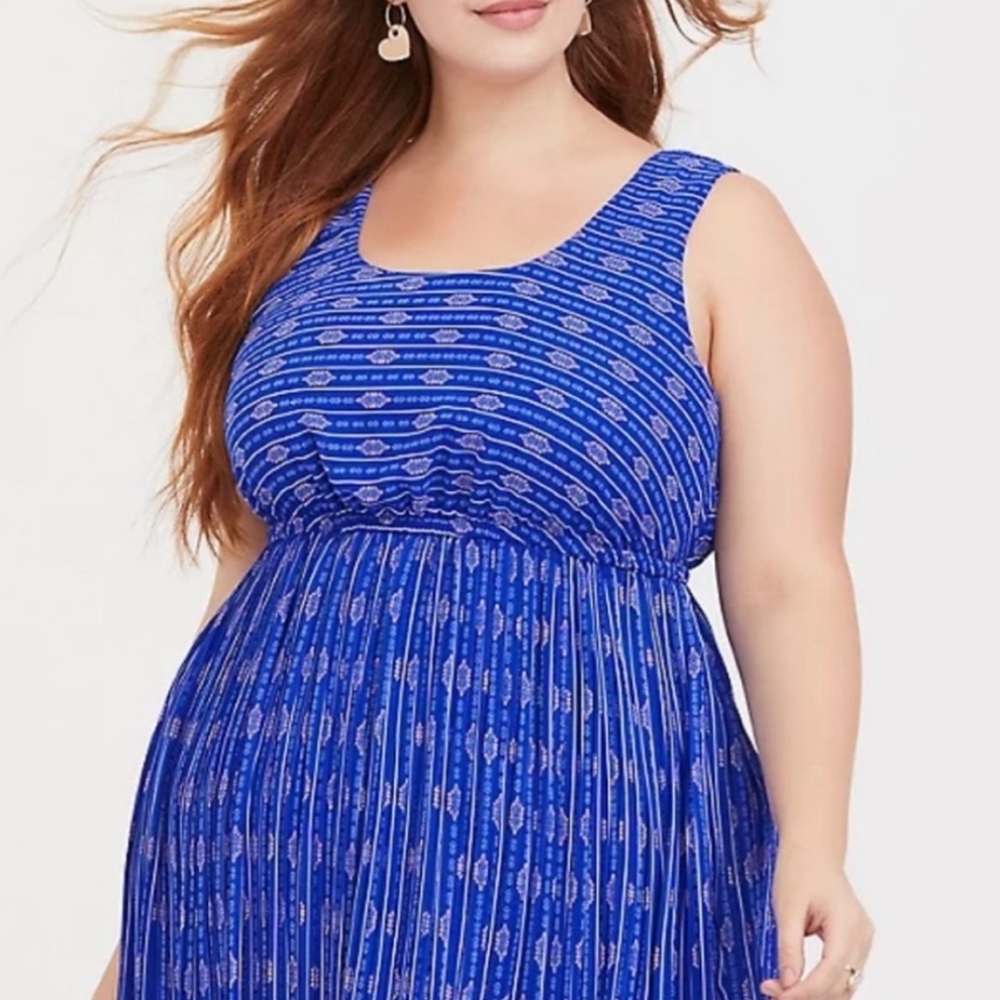 Torrid Electric Blue Chiffon Midi Dress